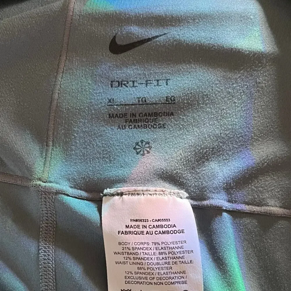 Nike Dri-Fit Yoga Leggings Green High Waisted Stretch Pull-On Activewear Sz XL